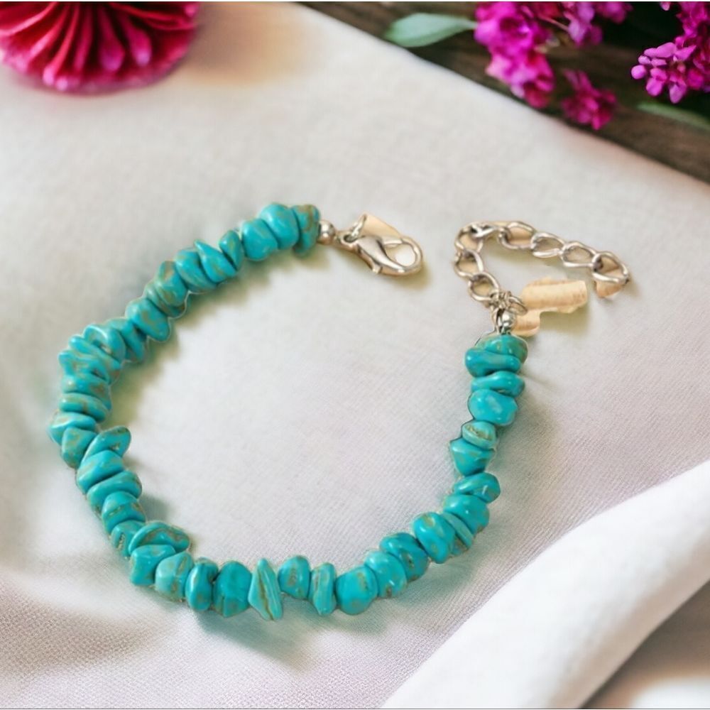 Boho Turquoise Beaded Bracelet Bohemian Western Tribal Aztec Fashion Jewelry NWT